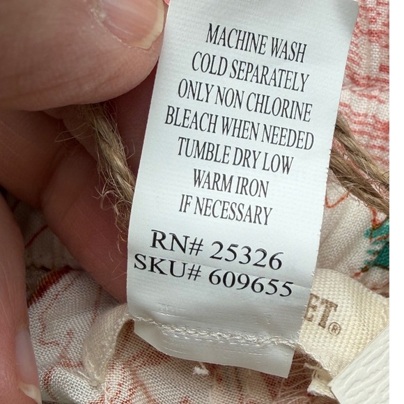 World Market Womens Pajama Pants L XL Floral Boho Cottage Wide Leg Loungewear - Picture 7 of 11